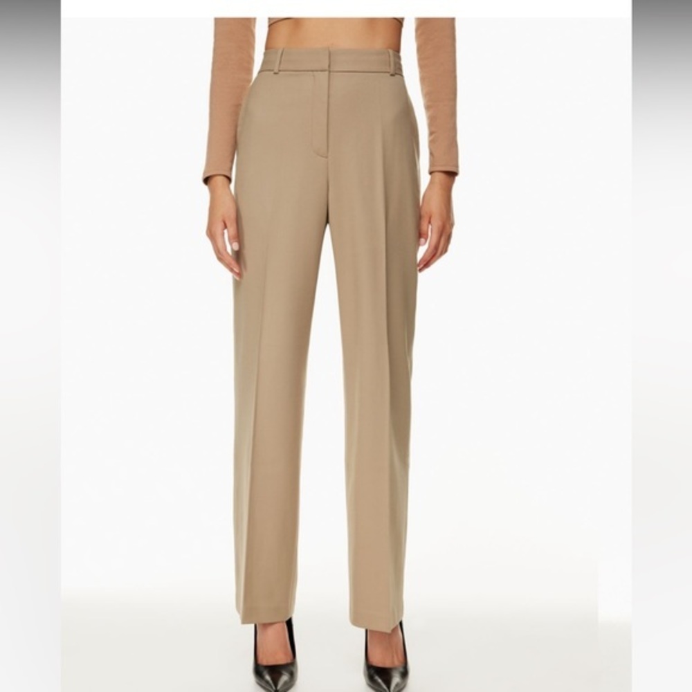 Babaton Beige Wide-Leg Trousers - Picture 2 of 9